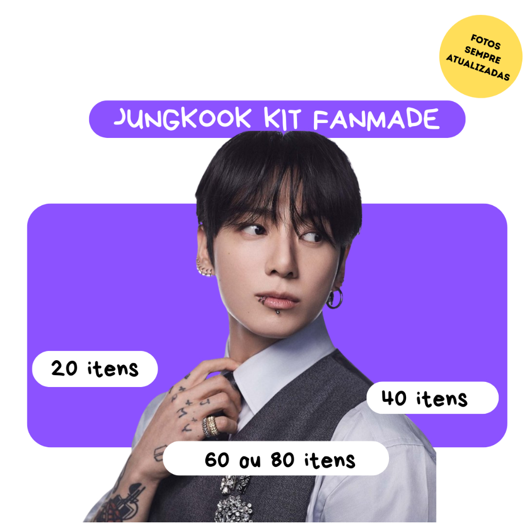 KIT FÃ JUNGKOOK  PERSONALIZADO - FANMADE - ATÉ 80 ITENS