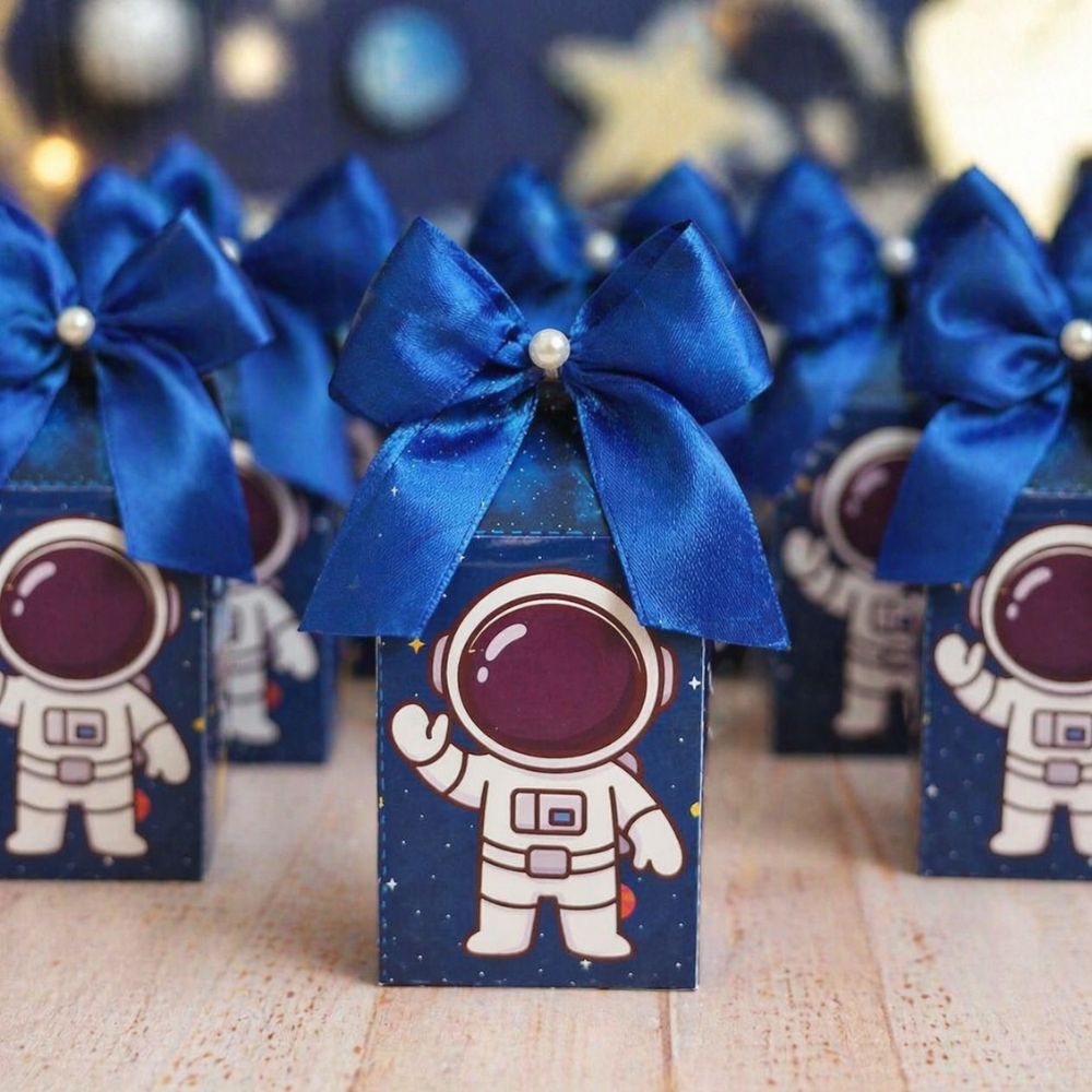 Caixinha Milk Personalizada Astronauta – Lembrancinha Festa Infantil Pegue e Monte com Nome e Idade