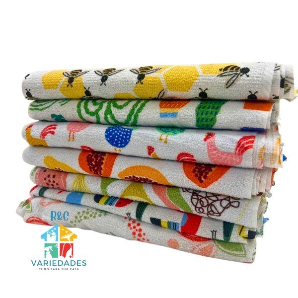 Kit 10 Panos de Prato Atoalhado Felpudo Cozinha Super Oferta em Oferta na Shopee