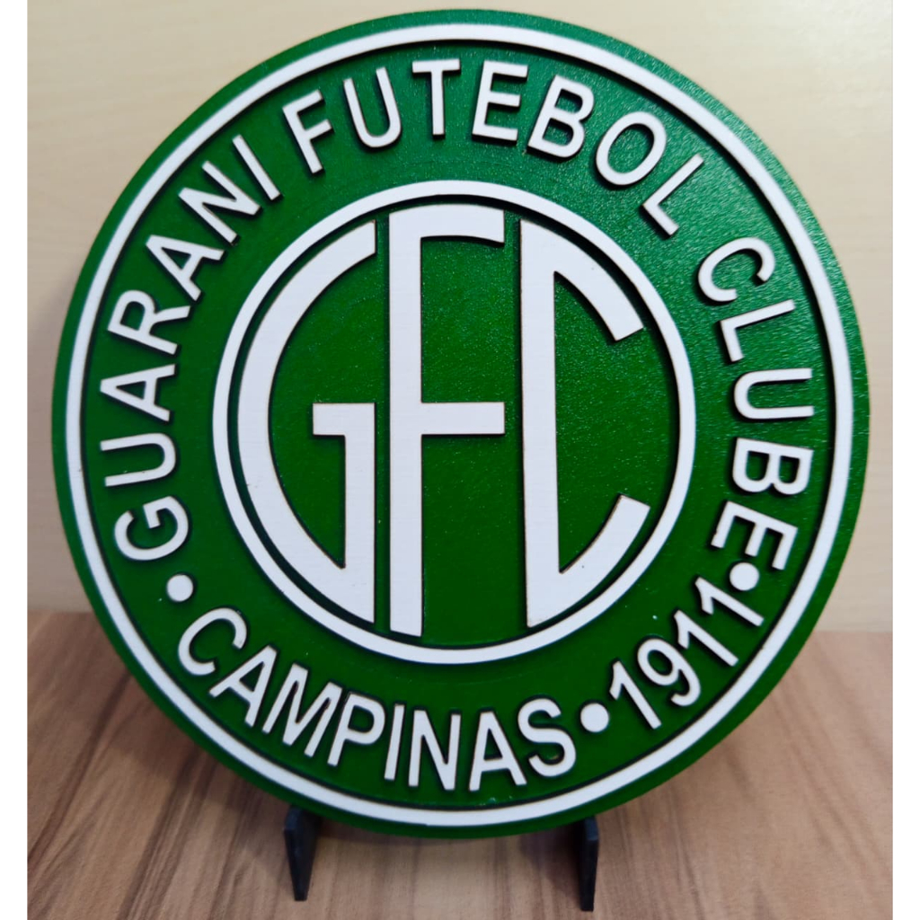 Quadro em MDF 3D Guarani Campinas 20cm Diâmetro – Com Dupla Face ou Suporte de Mesa