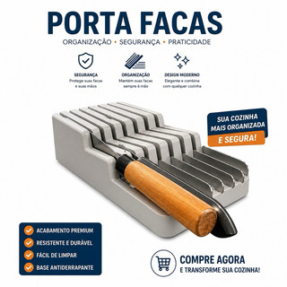 Organizador de Facas para Gavetas – Design Inteligente, Proteção e Durabilidade