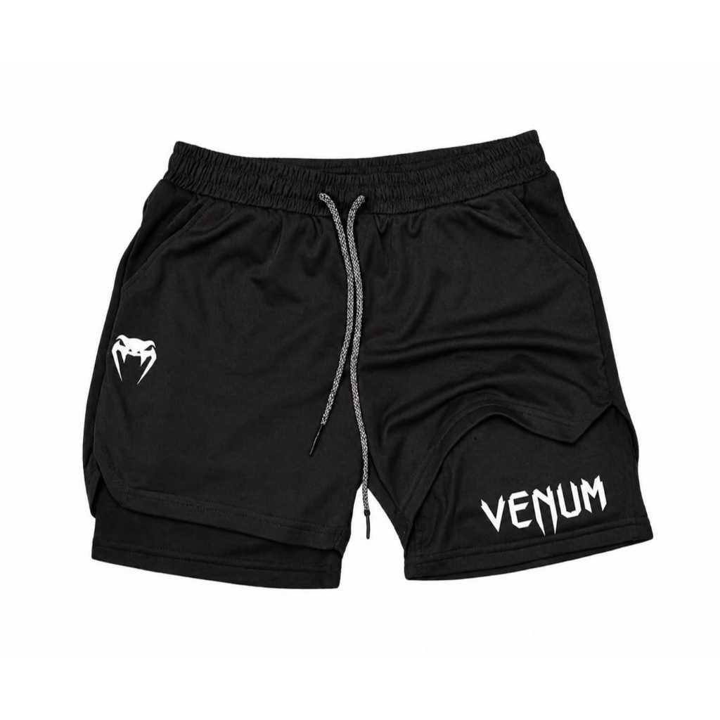 Short Dry Fit Masculino Bermuda De Compressão Estampada Venum Luta Para Treinos 2 Em 1 Ar Livre