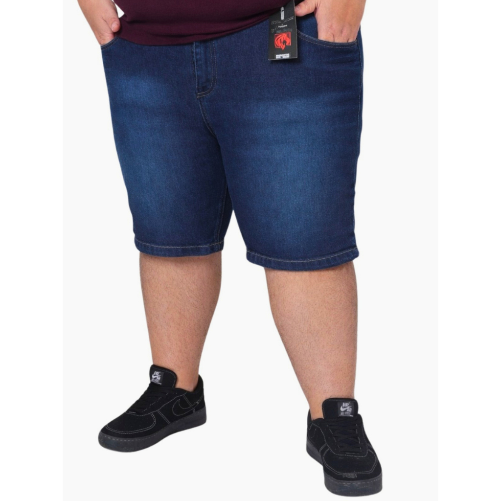 Bermuda Jeans Masculina Plus Size Luxo Com Lycra Elastano Premium 50 ao 56 Presente Pai