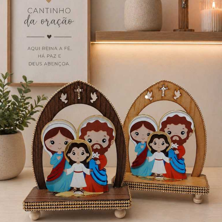 Kit Santos Religiosos Católico  Capela MDF Acrilico Decoração Lembrancinha