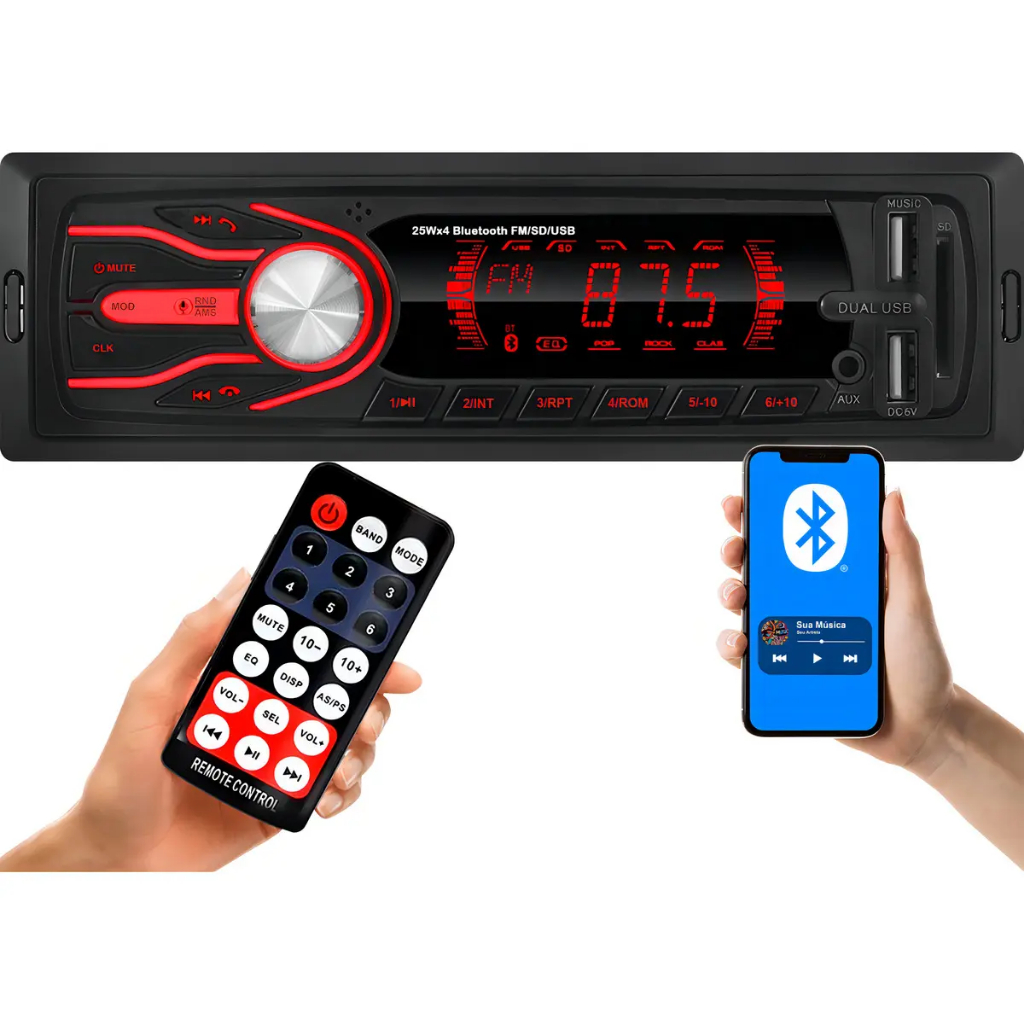Rádio Mp3 Player Som Automotivo First Option 5566 Bluetooth 1 Din