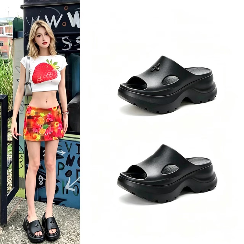 Plataforma Chinelo 7CM Feminino Confortável Sandália Anabela Salto Alto 605/606