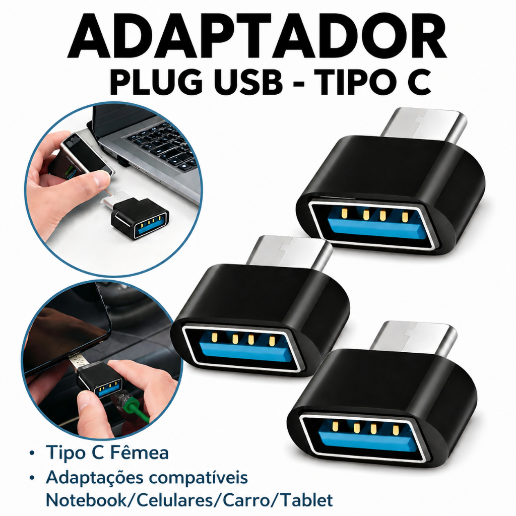 Adaptador Plug Otg Usb Tipo C Fêmea Para Macho Usb Notebook Celular Tablet Kit OTG USB Conector LG