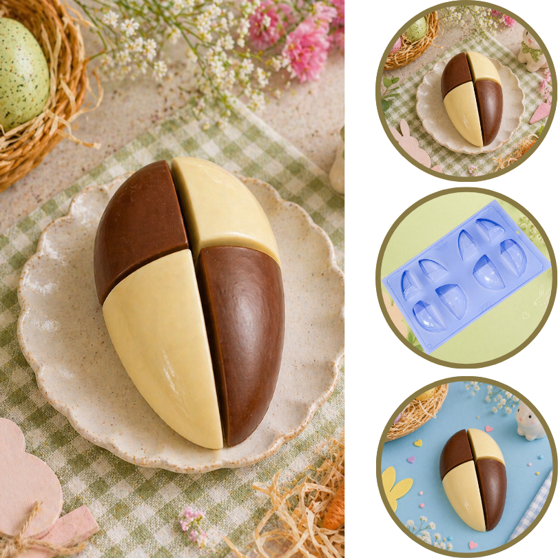 1~4 FORMA PROFISSIONAL DEGUSTAÇÃO OVO PÁSCOA FATIA 250G PORTO 1062 (CHOCO)