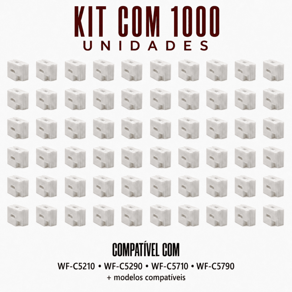 Kit 1000 Feltro Almofada Epson T6716 T671600 Sem Chip WF-C5210 C5290 C5710 C5799 M5299 M5799