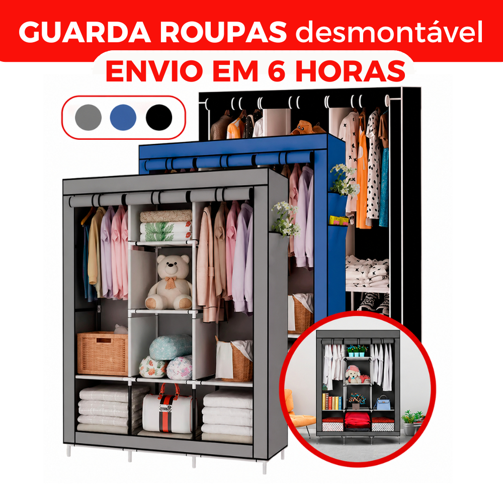Guarda Roupa Dobrável Organizador Roupas Armario Dobravel Closet Roupeiro Guardar Roupa Grande Porta