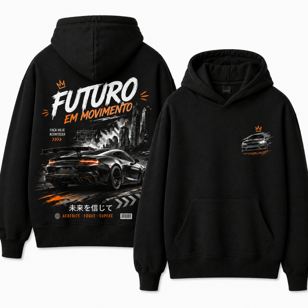 Moletom Canguru Com Capuz Estampado FUTURO EM MOVIMENTO Todos Personagens Lançamento Qualidade Excelente infantil