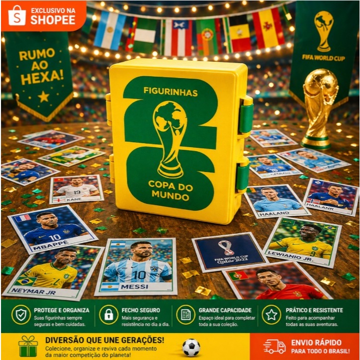 Porta Figurinhas da Copa, Case, Caixinha, Copa do Mundo 2026