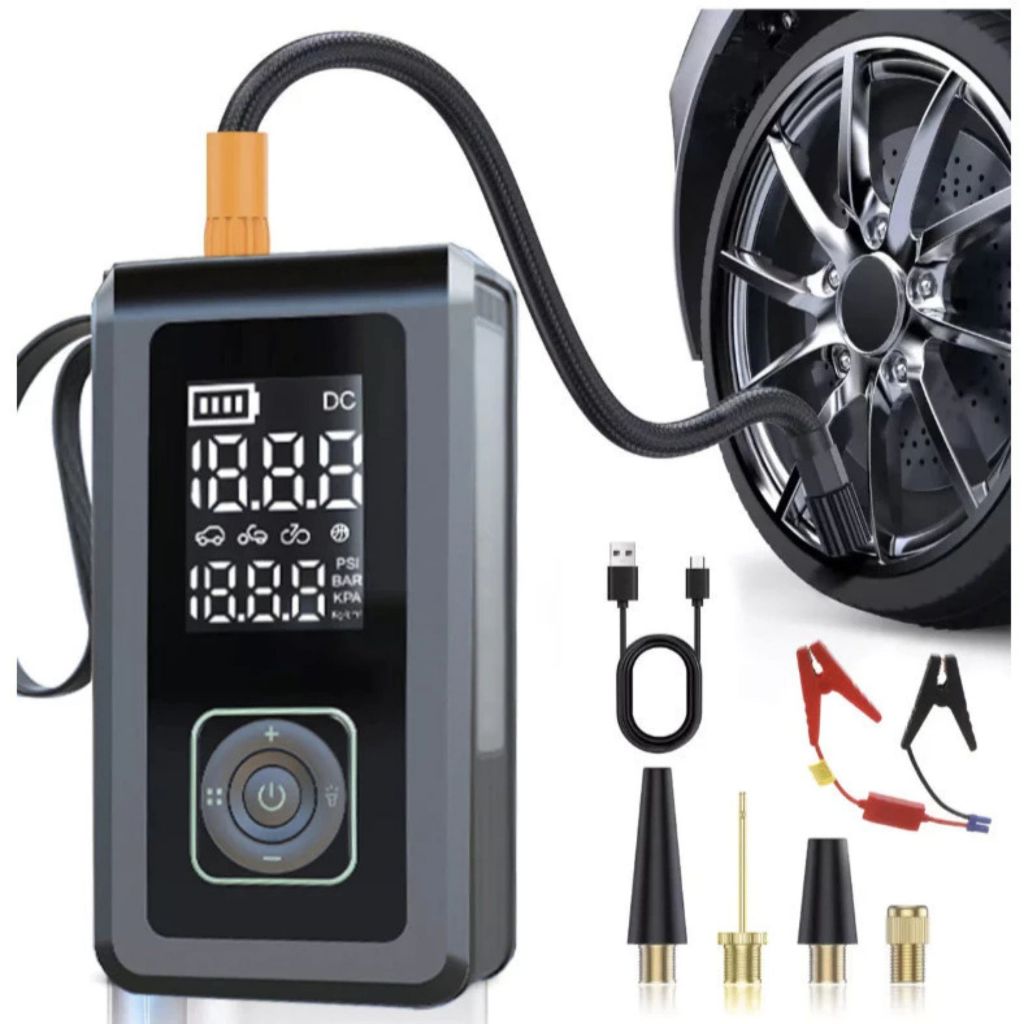 Auxiliar de Partida e Compressor Portátil: Solução de Emergência Veicular Completa em Oferta na Shopee