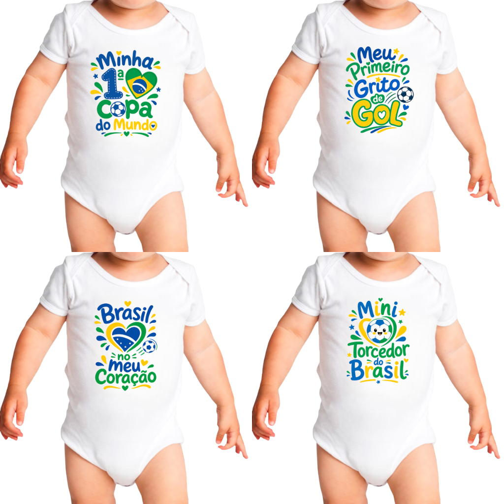 Body bebê copa do mundo brasil seleção brasileira
