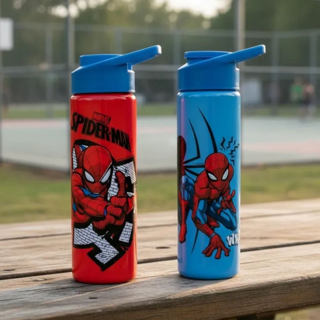 Garrafa Homem Aranha 700ml Spiderman Squeeze  Garrafinha Plástica Infantil Volta as Aulas
