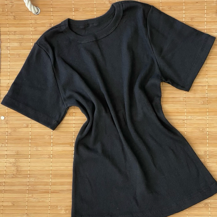 BLUSA TEE SHIRT BABY LOOK CANELADA RIBANA MANGA CURTA BÁSICA ALGODÃO ENVIO RÁPIDO