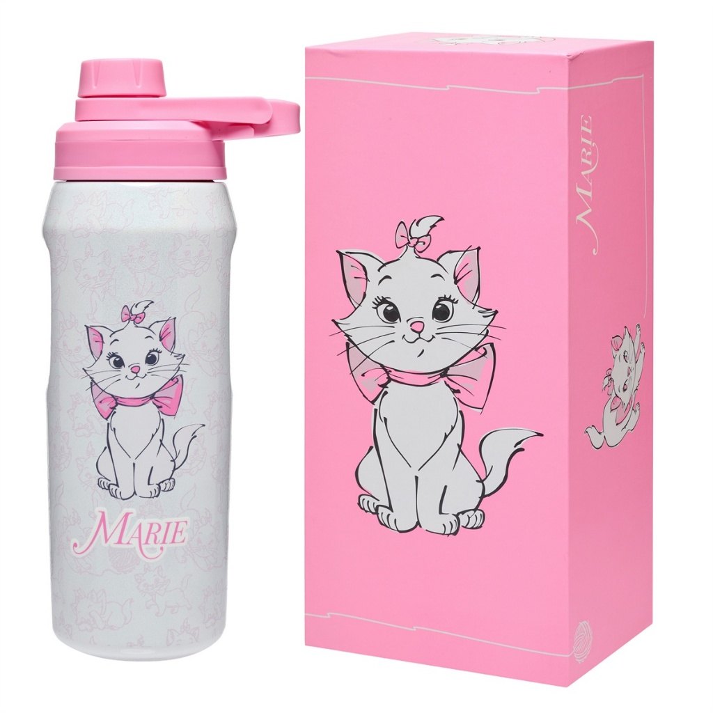 Garrafa Térmica Gatinha Marie 550 ML Inox Resistente - Bebidas Quentes ou Frias Original Disney