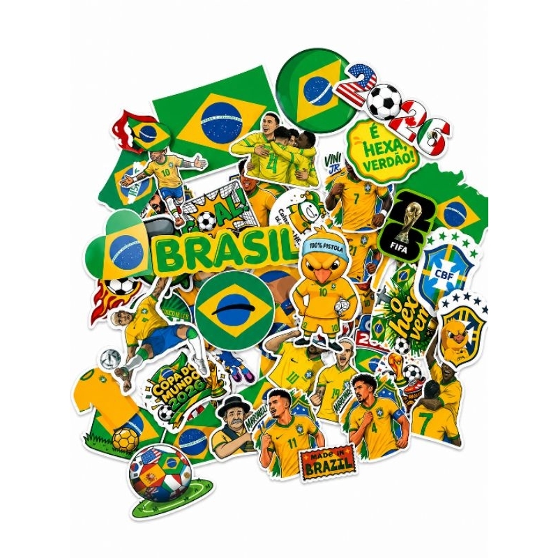 50 Adesivos Personalizados Copa Do Mundo 2026 Brasil Adesivos Brasil