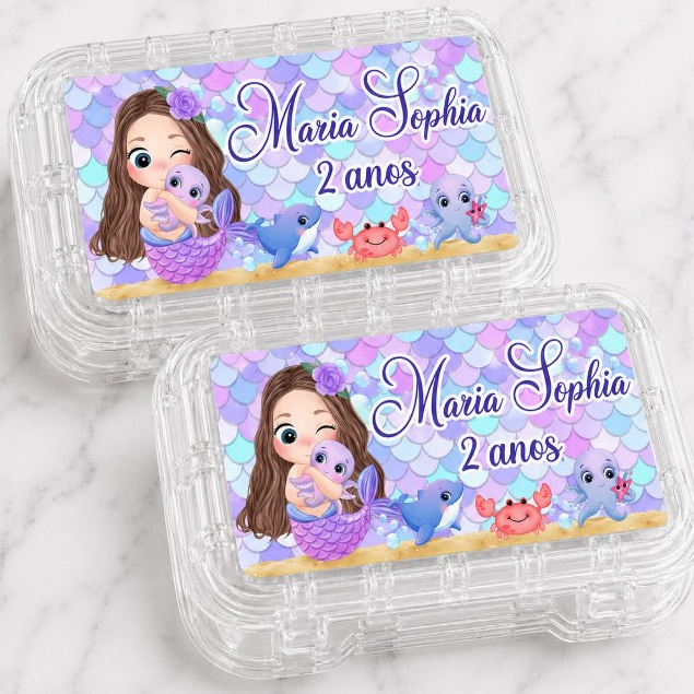 Rótulos Adesivo para marmitinha SEREIA CUTE/ Adesivo Marmitinha SEREIA CUTE