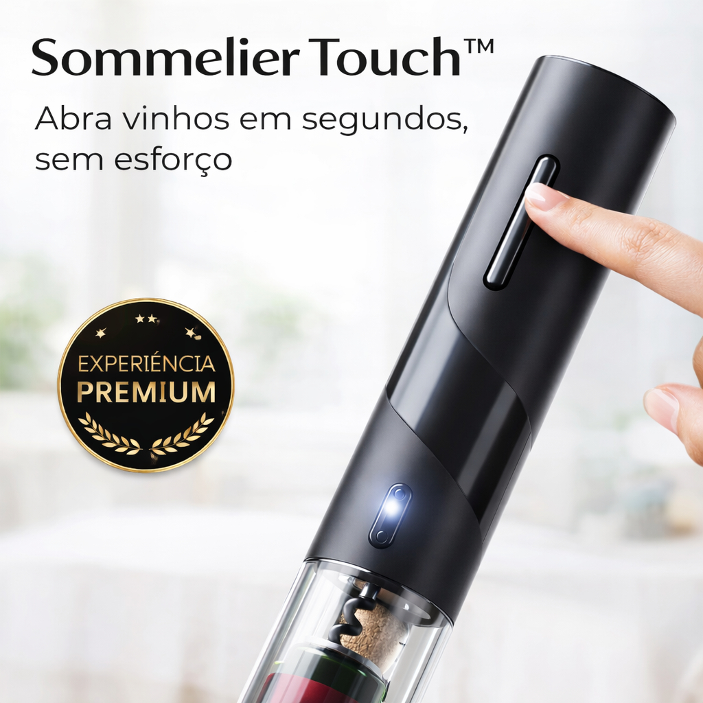 Abridor de Vinho Elétrico Automático Portátil a Pilha + Kit Acessórios Saca Rolhas Fácil Uso