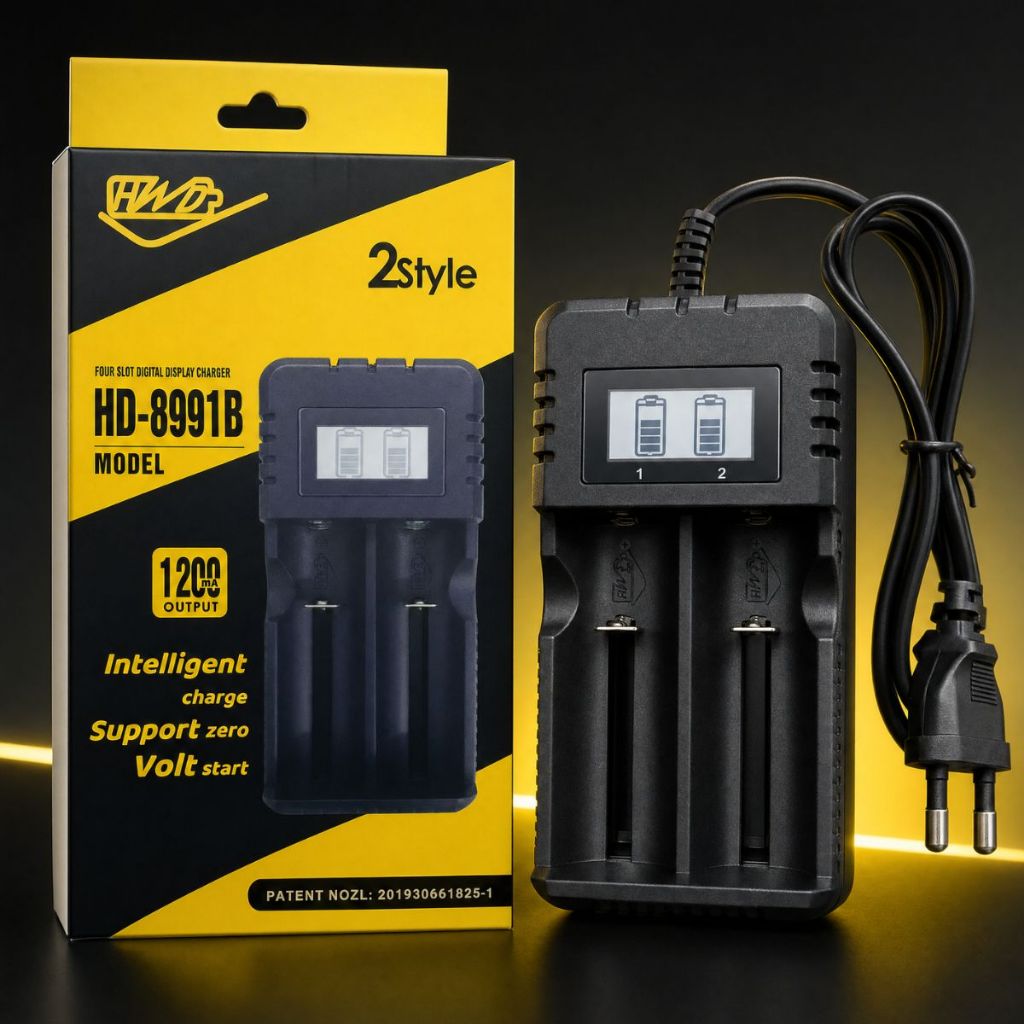Carregador Digital Duplo Bateria Lanterna Tática Led Bivolt 26650 18650 16340 X-900 Universal