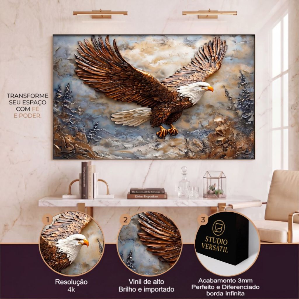 Quadro Decorativo para Sala Gigante Águia Perfeita Quarto Escritório mais vendida