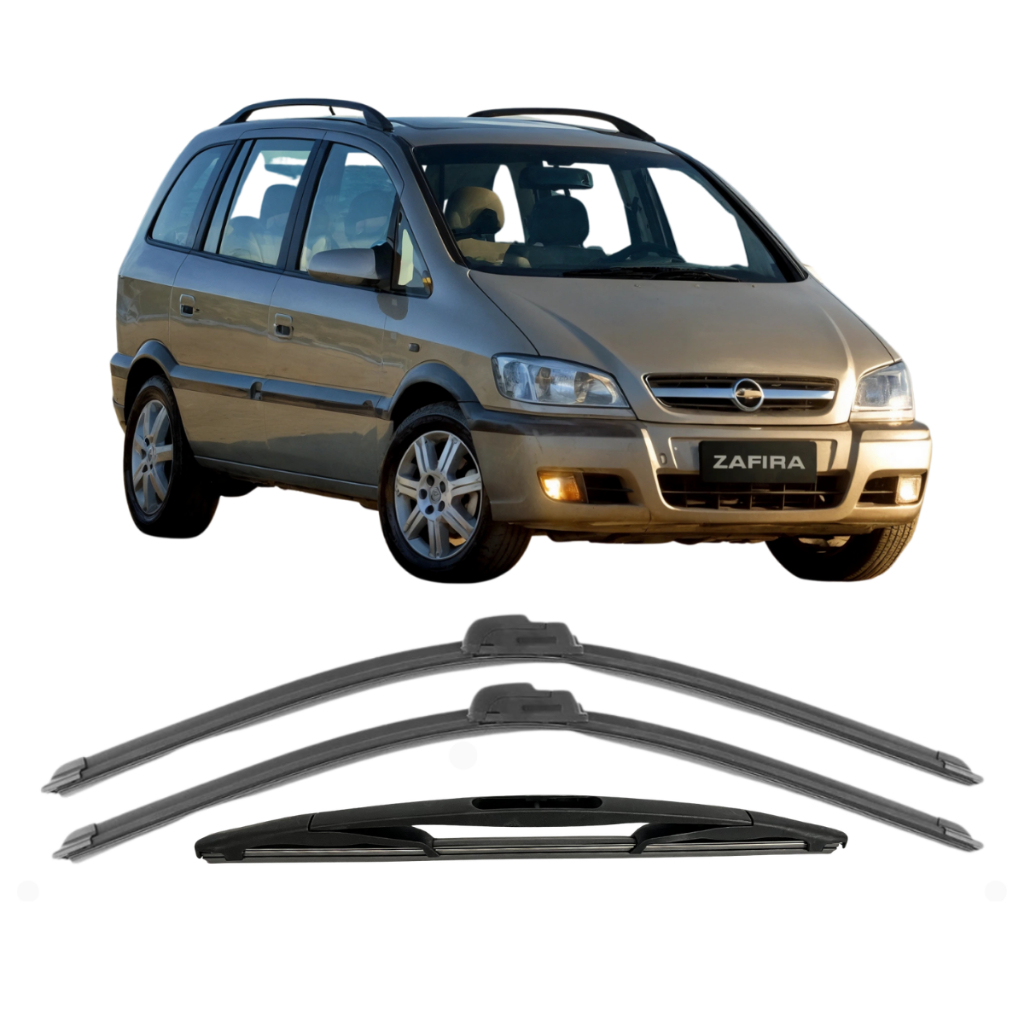 Kit Palhetas Zafira 2000 a 2012 Limpador Parabrisa Dianteiro Traseiro