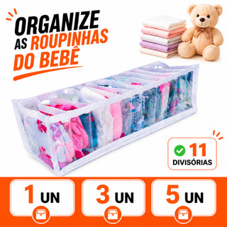 Colmeia Organizadora "P1- P2 - M" Bebe Gaveta Roupas Body Meia Divisória 11 Nichos