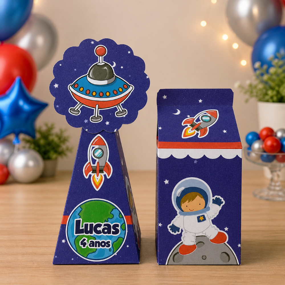 Kit Personalizado ASTRONAUTA | Lembrancinhas Festa Infantil | Caixinha | Aniversário