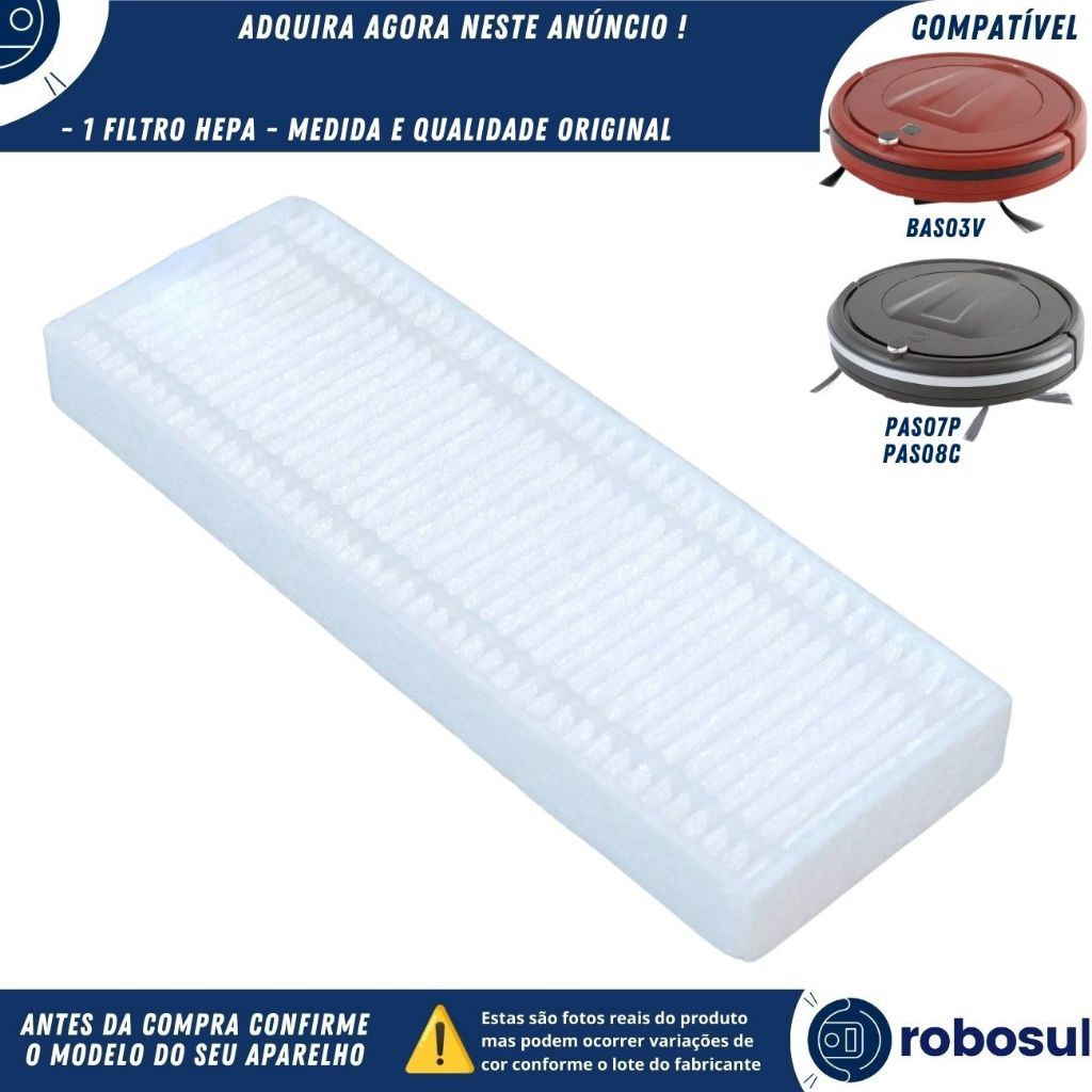 Filtro Hepa Para Robo Aspirador COMPATÍVEL BRITANIA BAS03V PAS07P e PAS08C