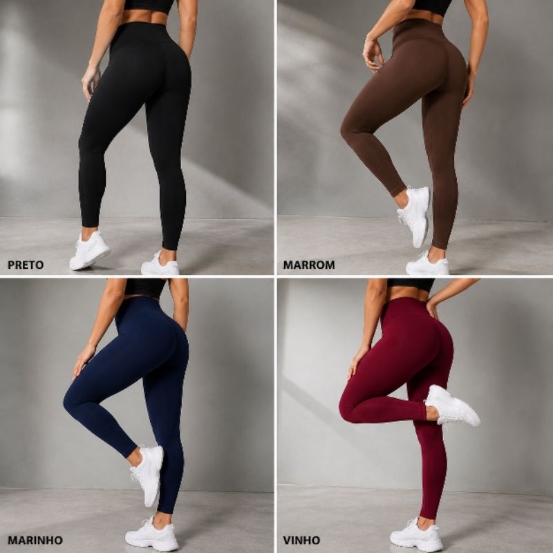 Calça Legging Feminina Cintura Alta Academia Fitness Suplex Não Transparente P ao GG