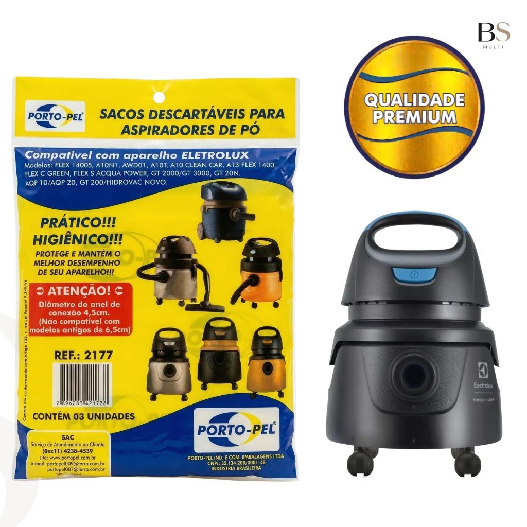 Sacos de Aspirador de Pó Electrolux Flex 1400 Awd01 Aqp20 A10 Smart GT3000 (2177)