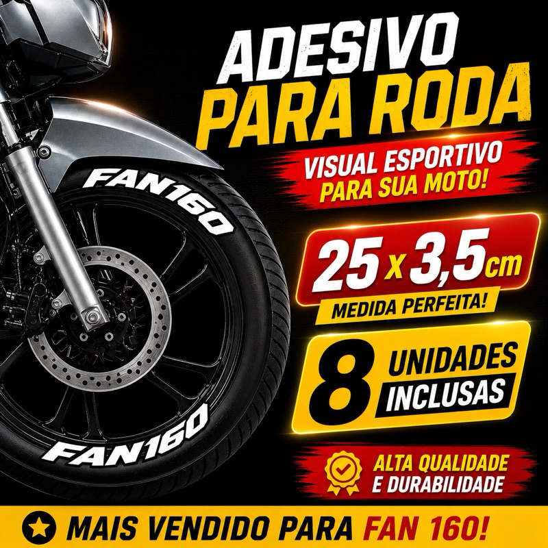 Atacado Super Kit Revenda 30 kits Adesivos de aro Honda, Fan 160 e Titan 160