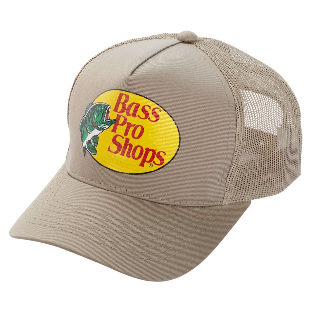 BONÉ Bass Pro Shops Trucker Mesh Khaki Importado Eua