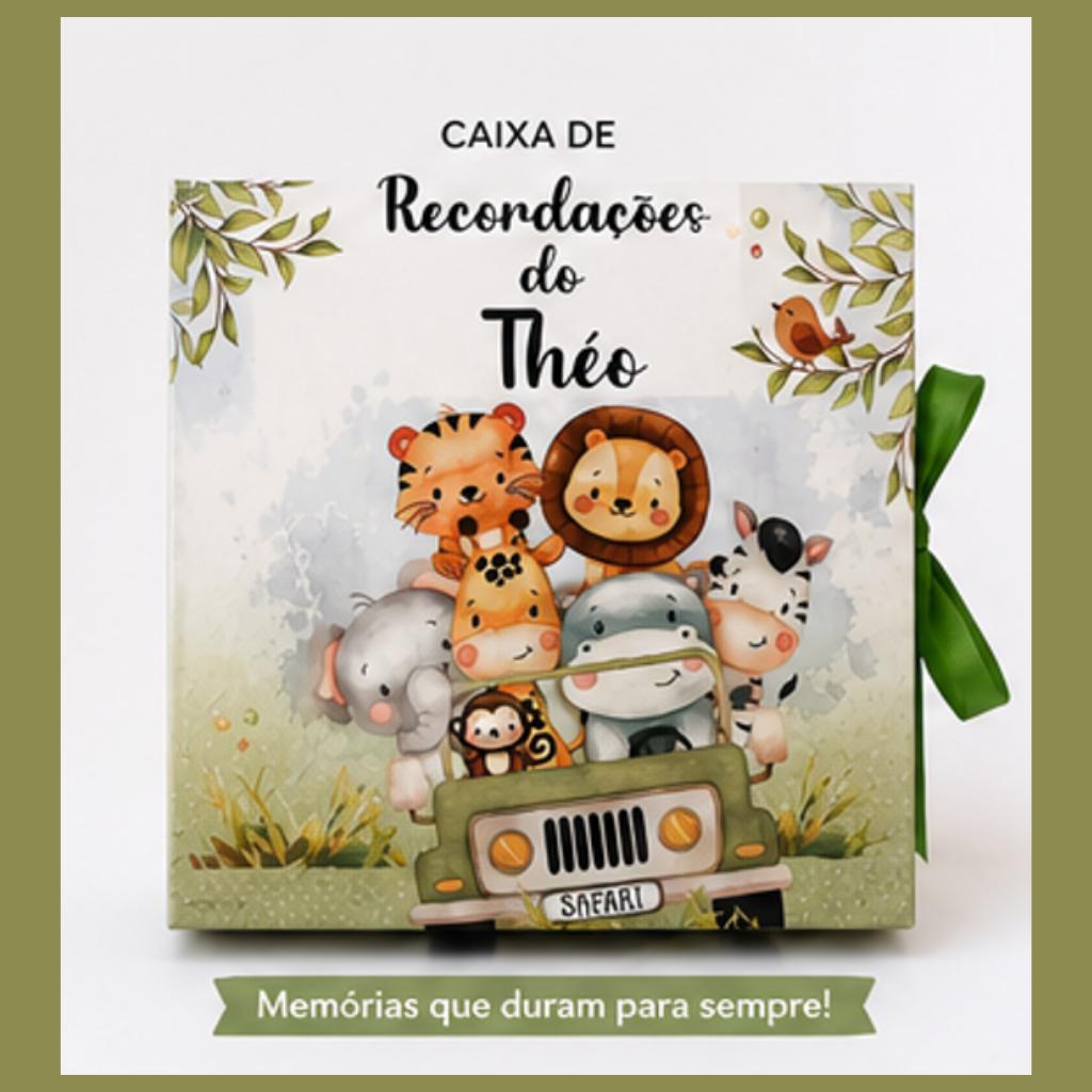 Caixa Recordações do Bebê CAPA DURA Caixa personalizada - FAZEMOS TODOS OS TEMAS