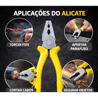 Alicate Universal Isolado 8 Polegadas - Uso Doméstico E Profissional Cor: Amarelo
