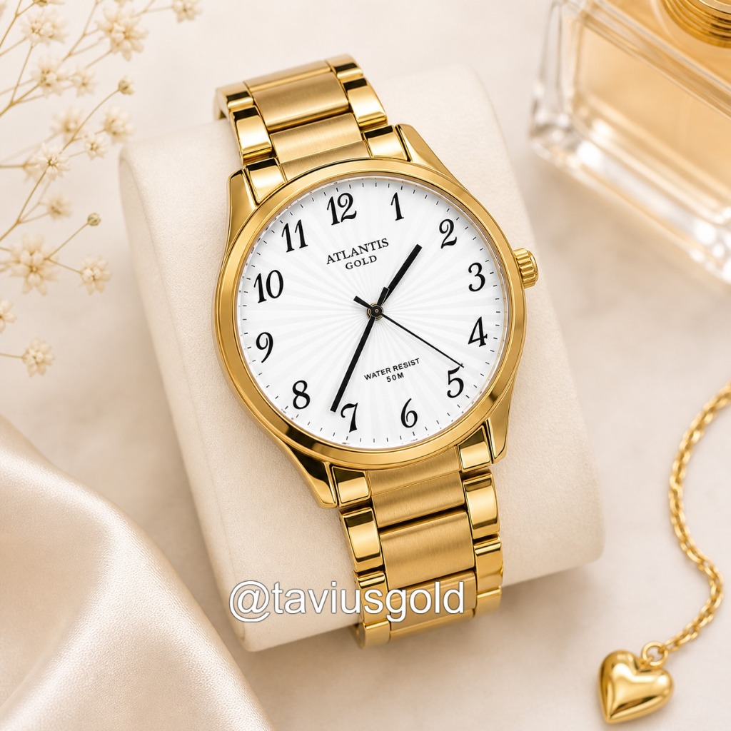 Relógio Atlantis Gold Feminino Moda e Elegancia + Caixinha da Marca