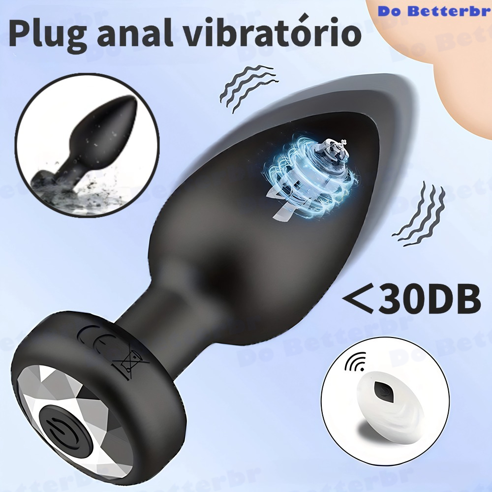 Plug Anal vibro com controle remoto Recarregável 10 modos de vibração GS-CONTROLE