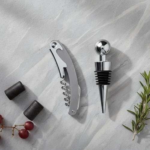 Saca rolha metal e rosca metalica abridor de vinho resistente cozinha bar moderno e prático