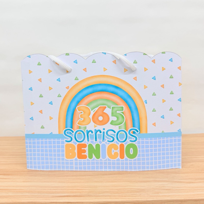 Sacolinha G Personalizadas Festa 365 Sorrisos (20x15x7cm)