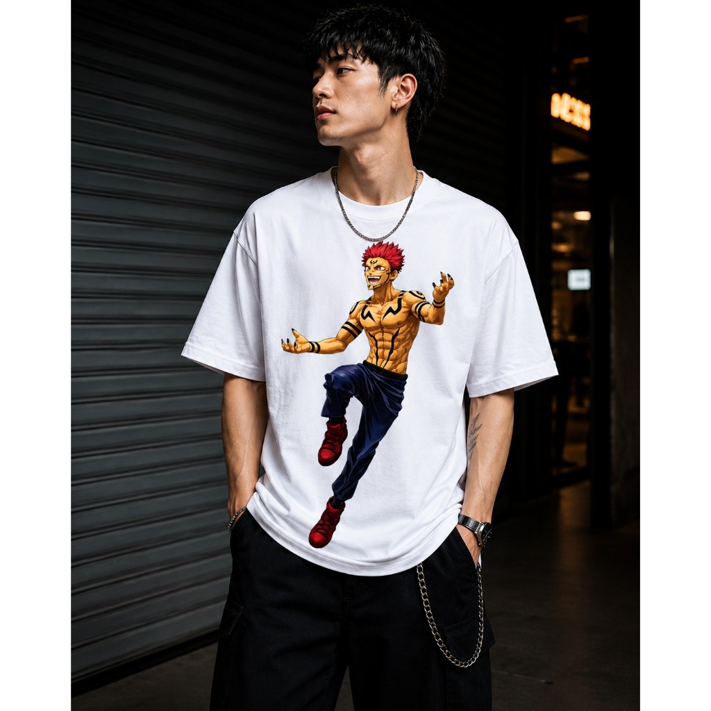 Camiseta Camisa Sukuna Jujutsu Kaisen Anime Retrô