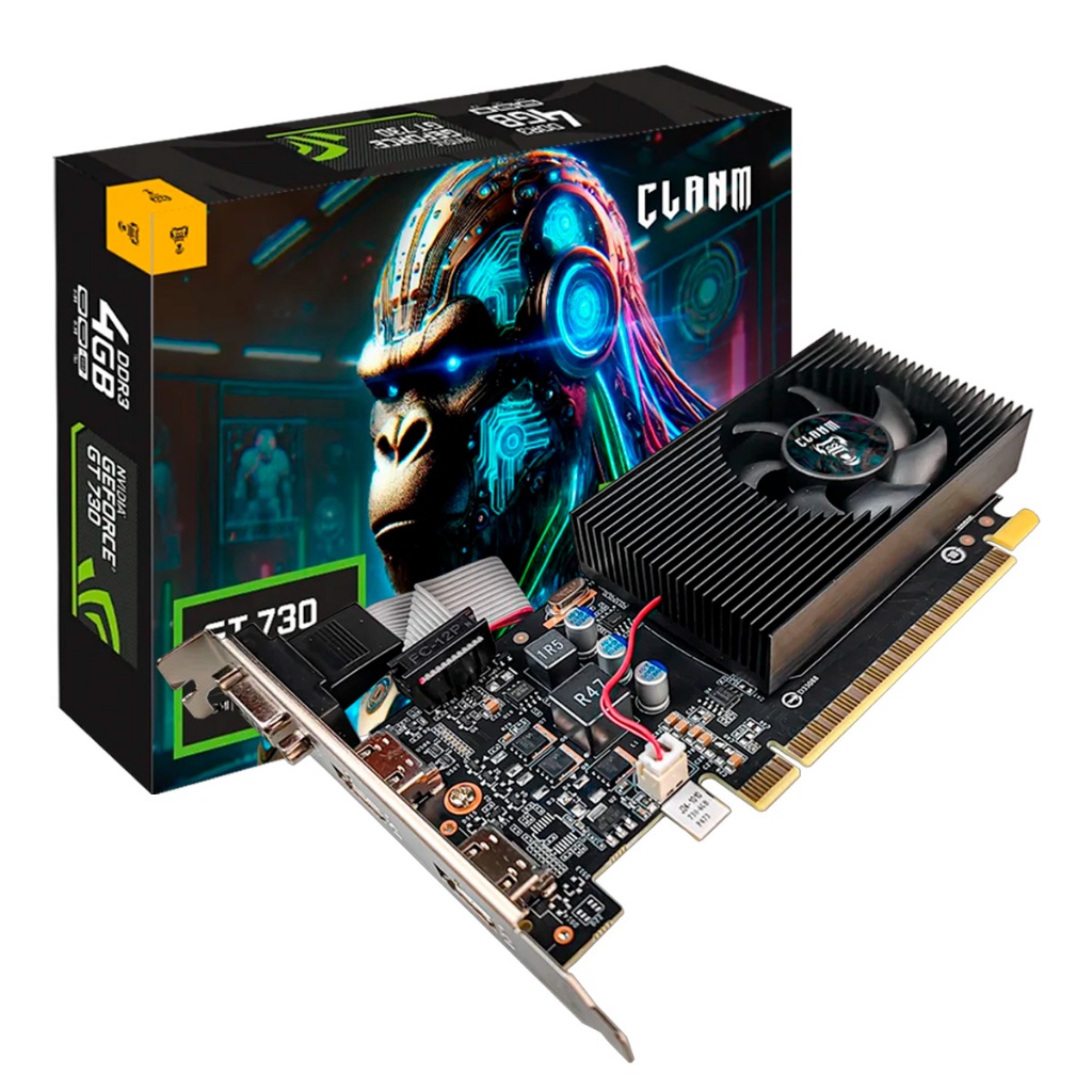 Placa De Vídeo Nvidia Gt 730 4gb Ddr3 128bit Hdmi Vga Clanm