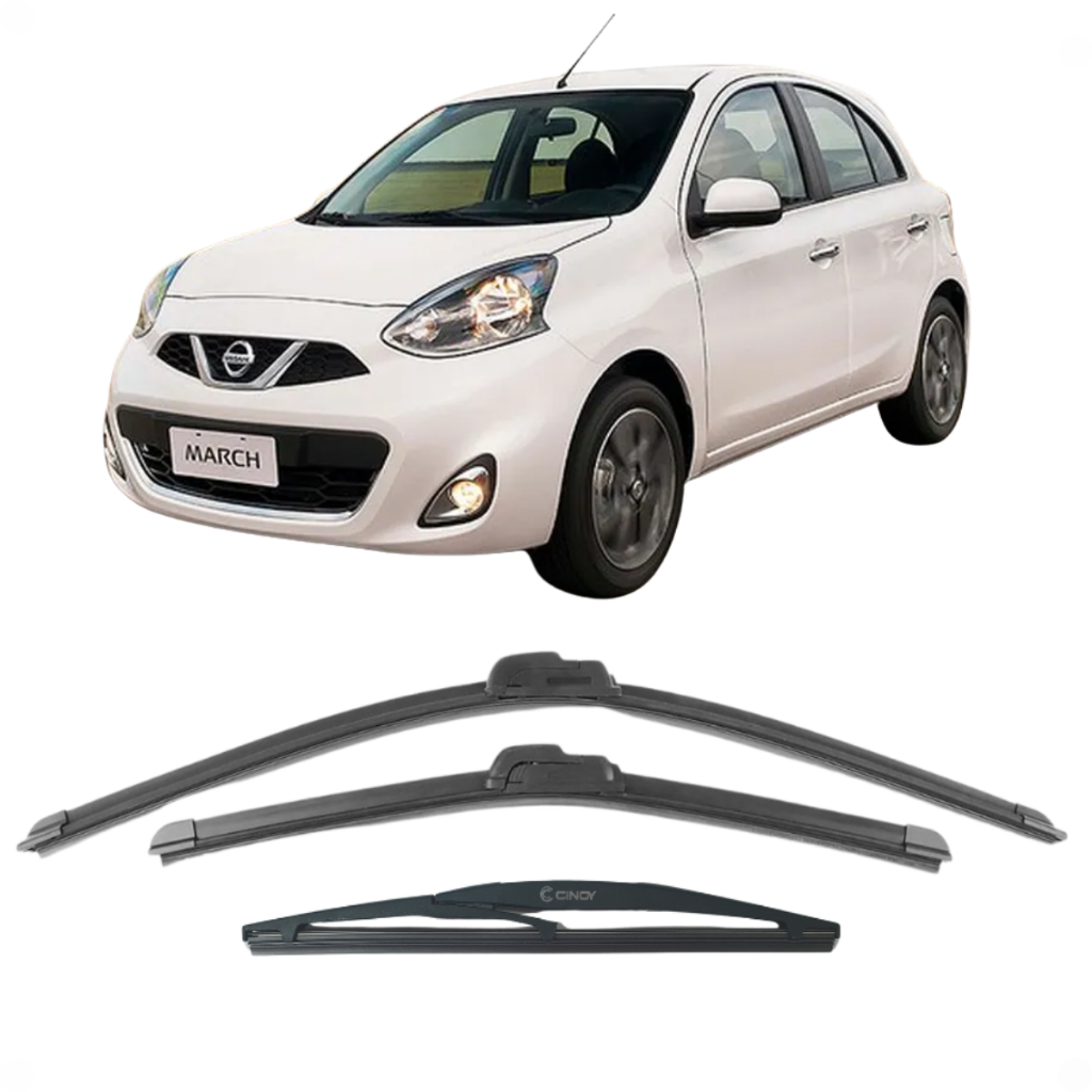 Kit Palhetas March 2015 a 2022 Limpador Parabrisa Dianteiro Traseiro