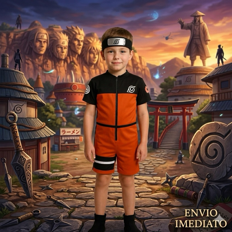 Fantasia Infantil Menino Super Heróis Barata Naruto Com Bandana Temática Masculina Achadinho Criança
