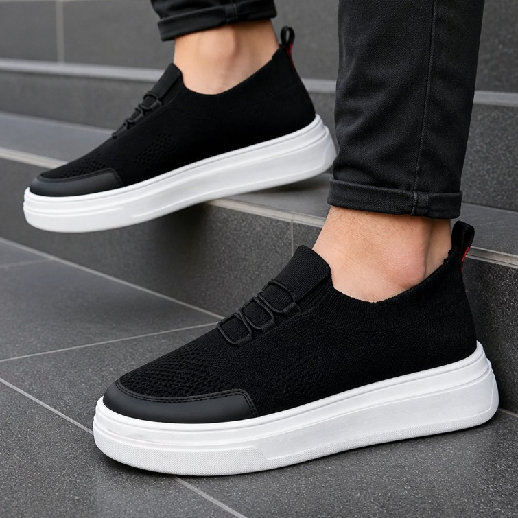 Tênis Slip Knit Meia Sapatênis Masculino Gel Conforto respirável confortável calce fácil leve promoção envio rápido