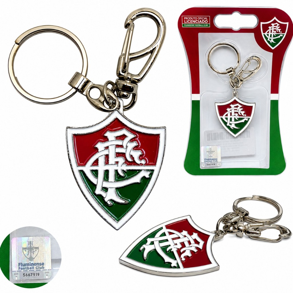 Chaveiro Fluminense Oficial Mosquetão Torcedor Produto Original Presente Time Futebol Mochila Bolsa