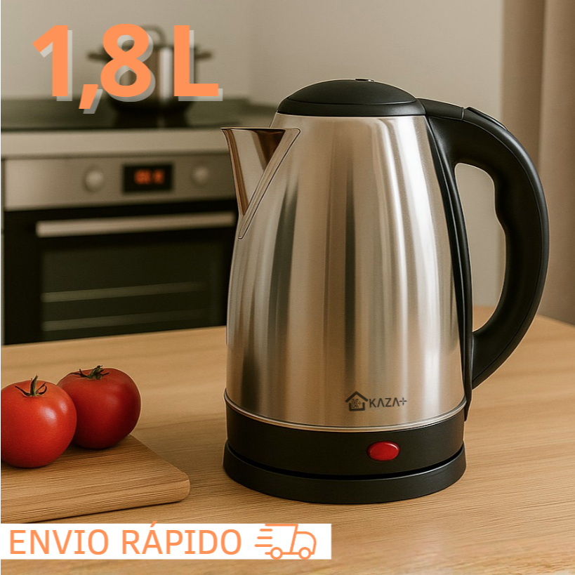 Chaleira Elétrica Inox 1,8L 110V ou 220V Jarra Sem Fio Desligamento Automático Fervimento Rápido