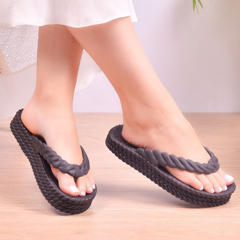 Sandália Chinelo Feminino Trançado Plataforma Nuvem Confortável-Envio Rapido.