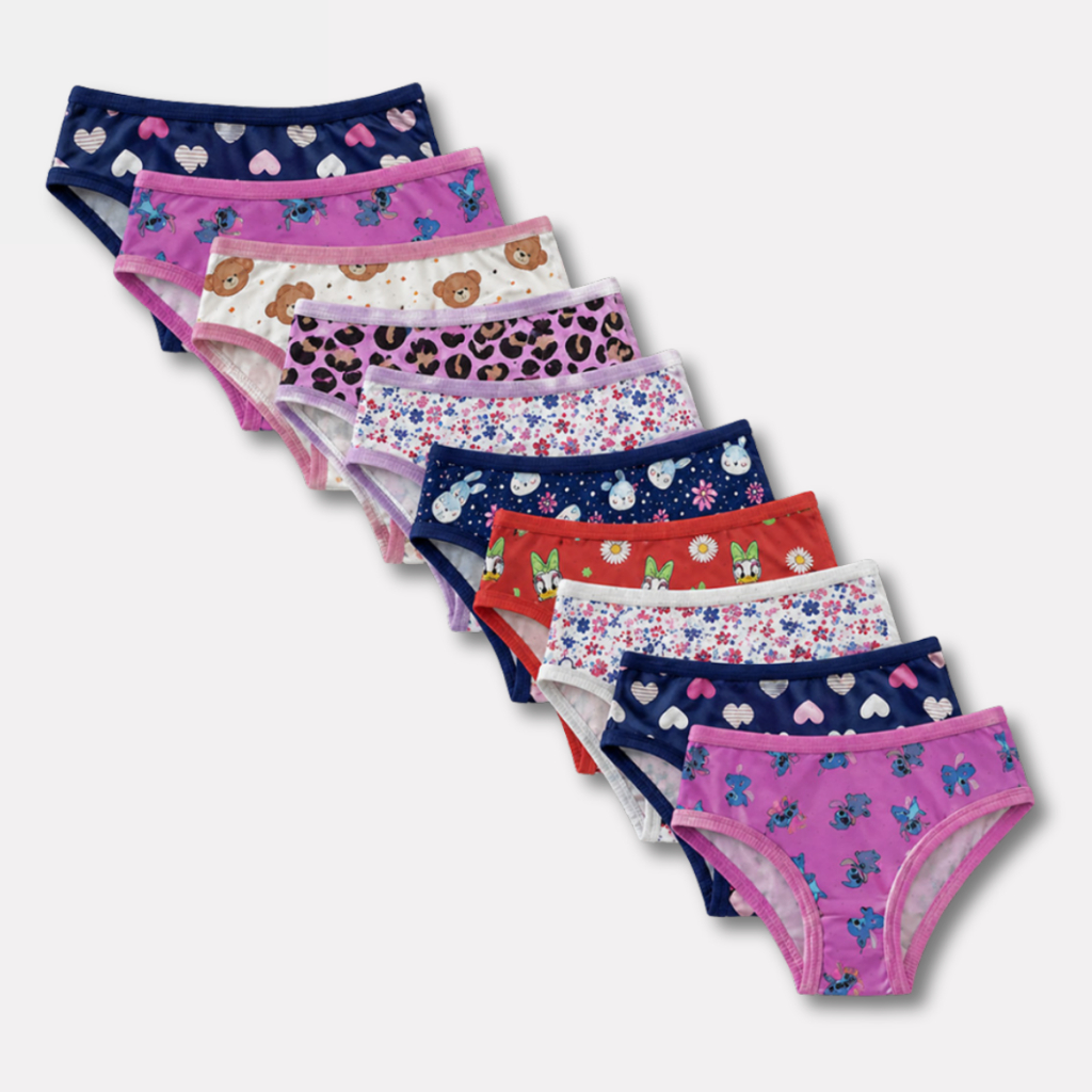 Kit 3, 5 ou 10 Calcinhas Feminina Infantil Tecido Microfibra Forro 100%Algodão Estampada Confortável