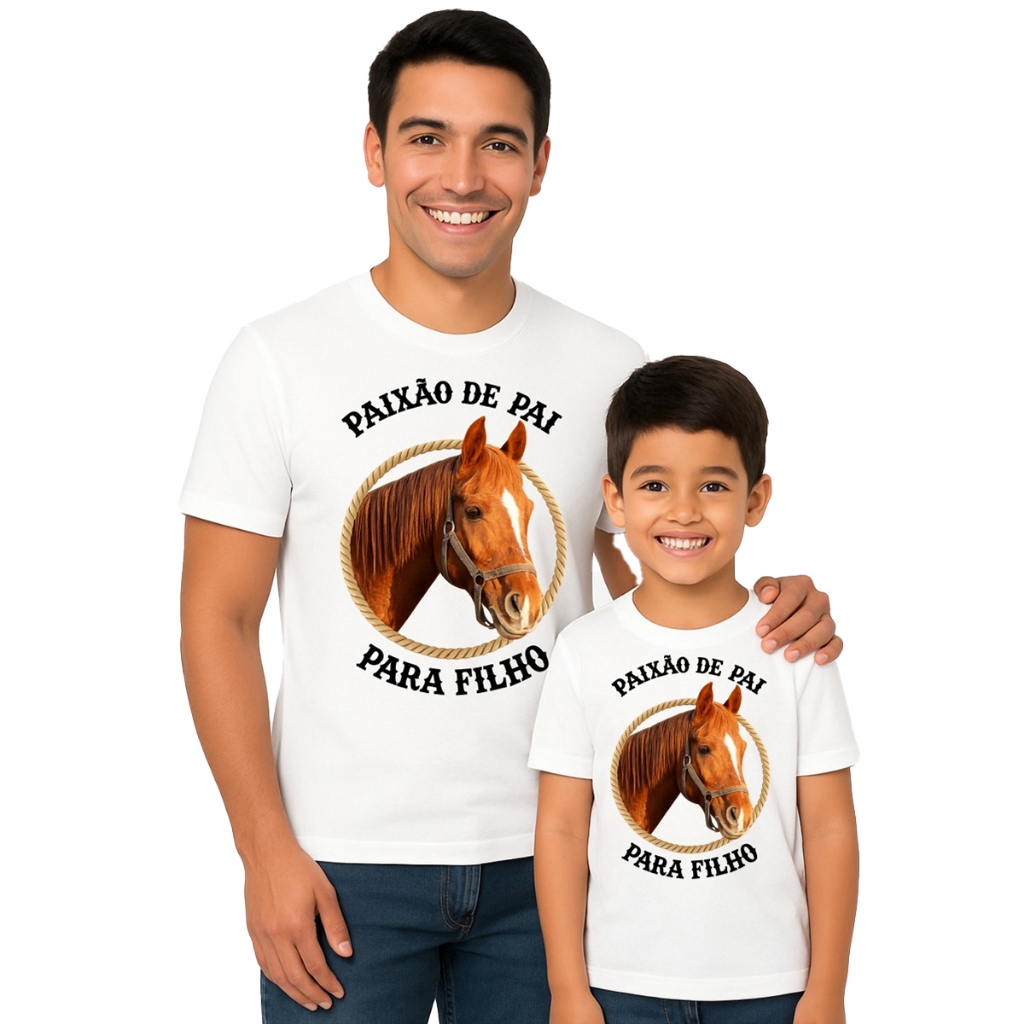 Kit Tal Pai Tal Filho Camiseta Adulto e Infantil Paixão de Pai para Filho